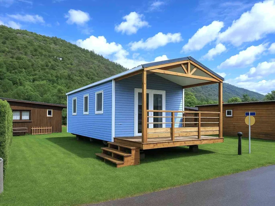 Neues Mobil-Home Lodge 75TP auf Camping-Parzelle in Raron/Wallis