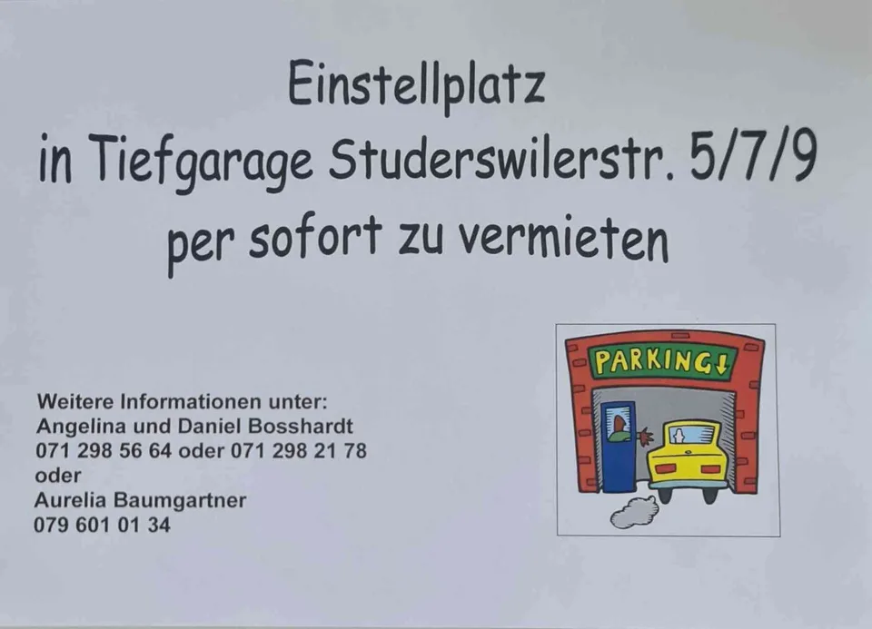 Garageplätze in Tiefgarage zu vermieten