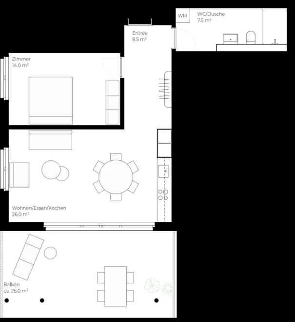 Möblierte Wohnung Mettlen / Bussnang