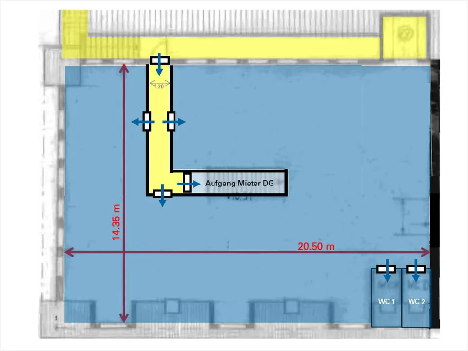 Helle Gewerbe-/Bürofläche 272.5m2