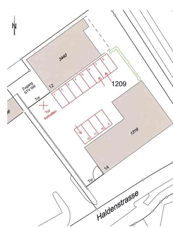 Parkplätze zu vermieten – Haldenstrasse 14, 9500 Wil