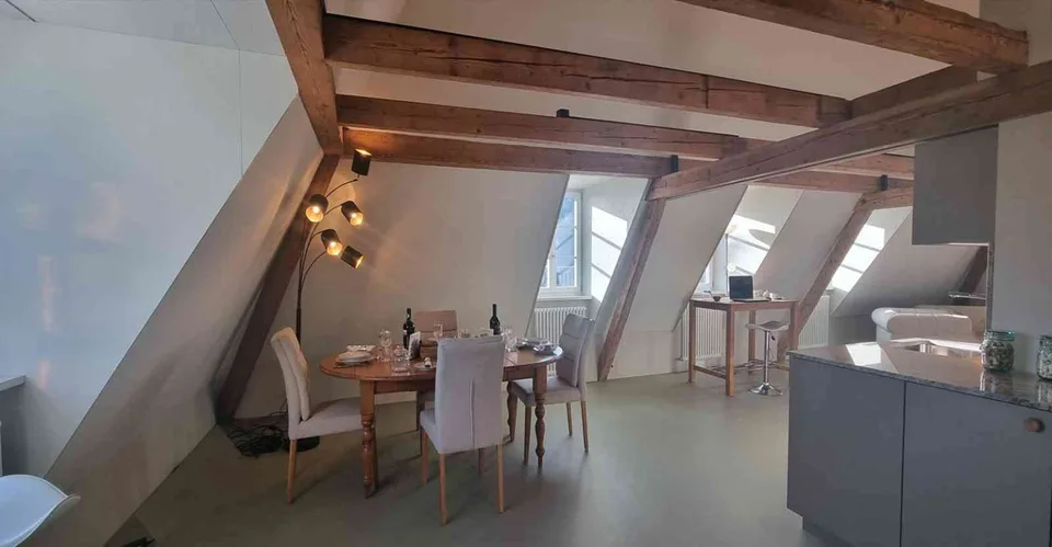 Attic Flat 80 m² in Historic Villa +80 m² patio, 8 min walk to station