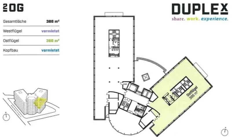 Moderne 386 m² Bürofläche im DUPLEX-Gebäude in Baden ab sofort