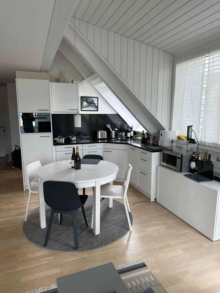 Charming 1.5-Room Attic Apartment in Wollishofen, Zurich – Available I