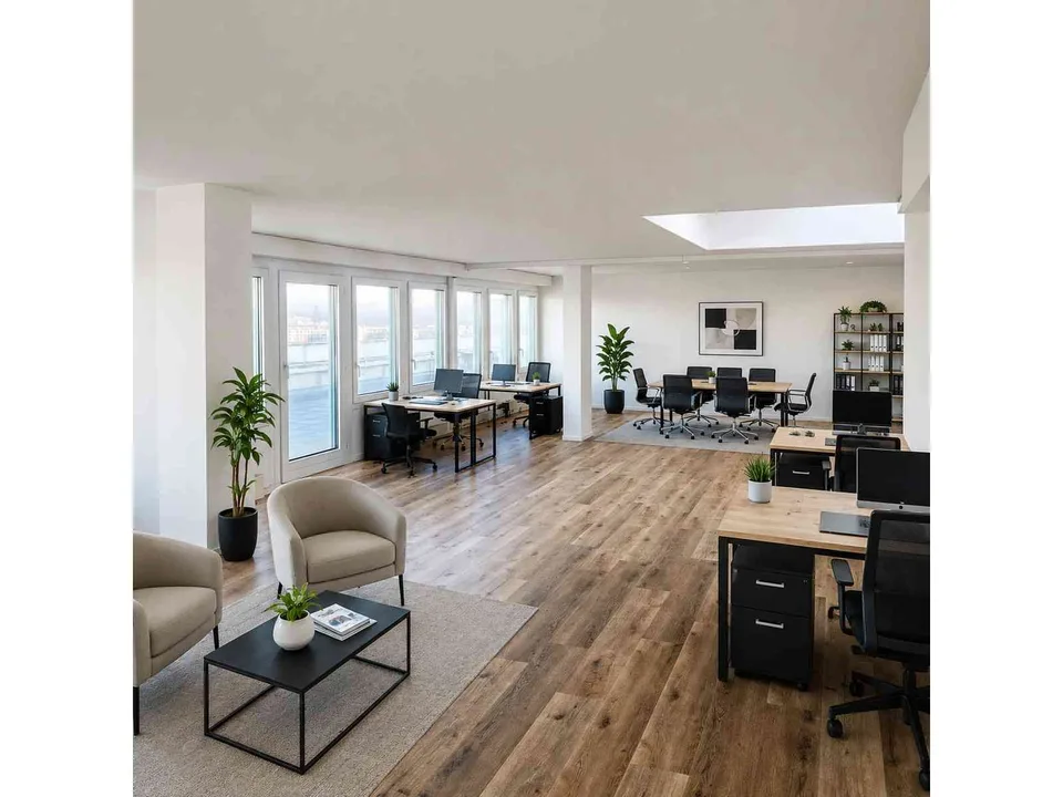 Helles Attika-Grossraumbüro 90 m² mit Dachterrasse, 4. OG Fällanden