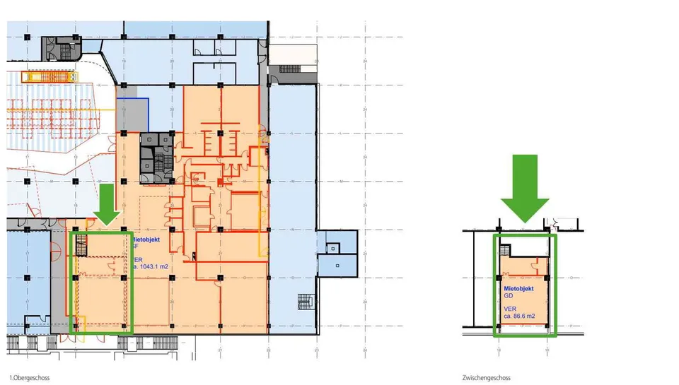 Untervermietung Zwischenstockwerk im SHOPPI TIVOLI