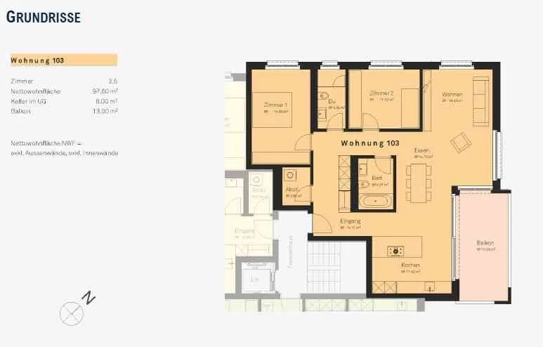 Helle 3.5-Zi-Wohnung mit moderner Ausstattung & Weitsicht (Erstbezug)