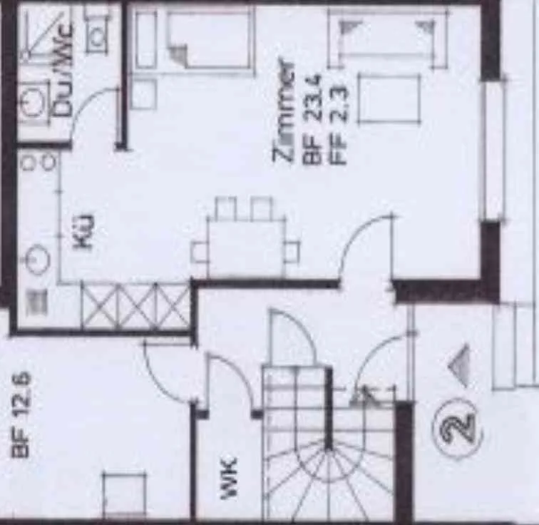 Möbliertes Studio mit gemeinsam genutztem Sitzplatz