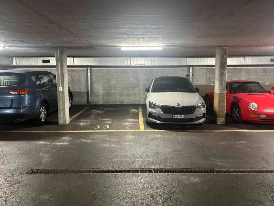Tiefgaragenparkplatz beim Bahnhof Bad Ragaz