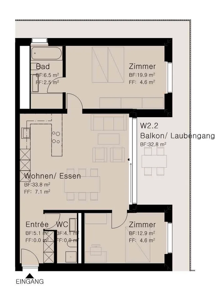3.5 Zimmerwohnung im 1.OG mit herrlicher Morgensonne