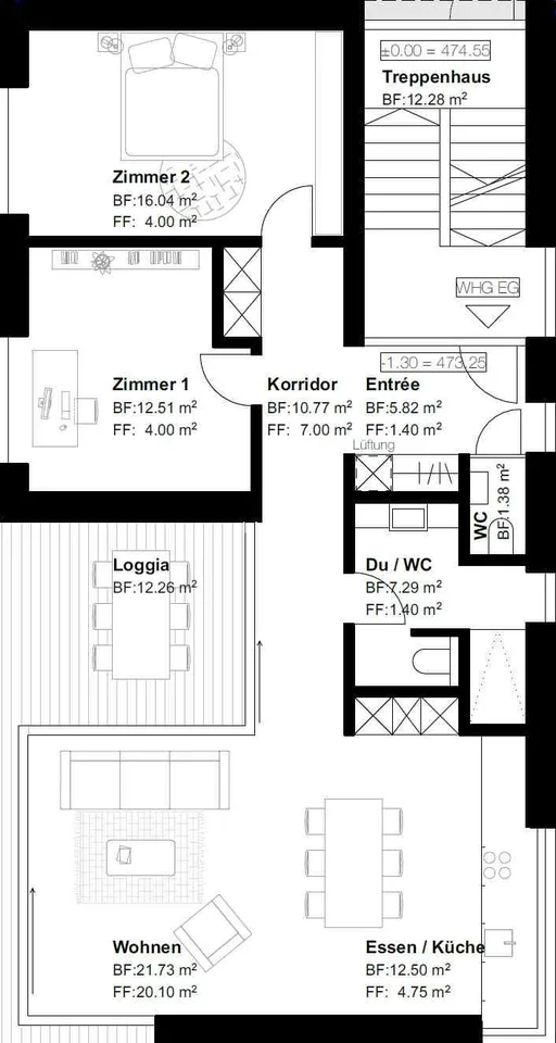 Erstvermietung: EG-Neubauwohnung in Zweifamilienhaus mit Aussicht