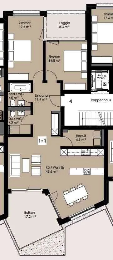Attraktive 3.5 Zi-Wohnung in zentraler Lage in Sattel - Neubau 2026