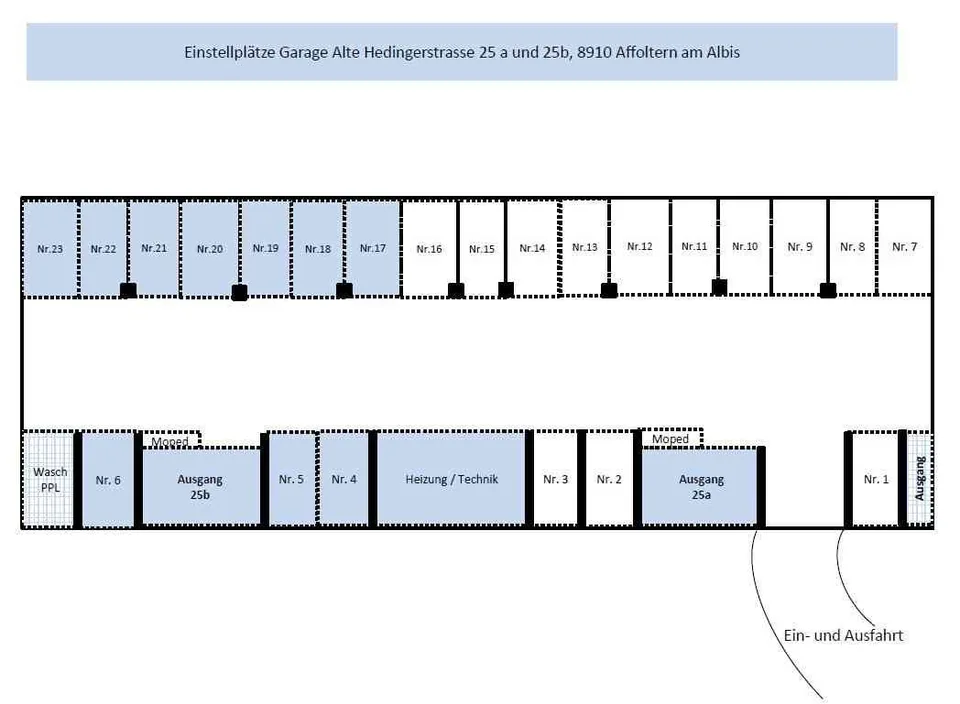 Garagen Einstellplatz für PW zu vermieten