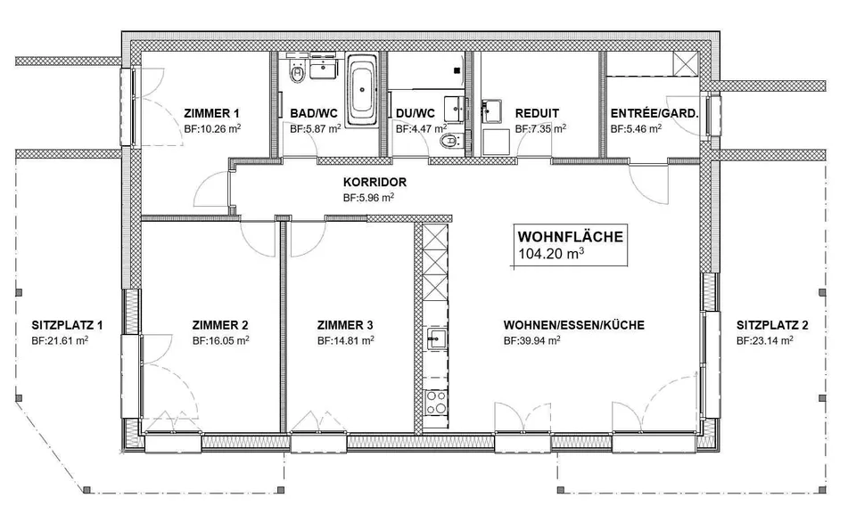 Moderne 4.5 Zimmer Geschosswohnung mit Sitzplatz 2026
