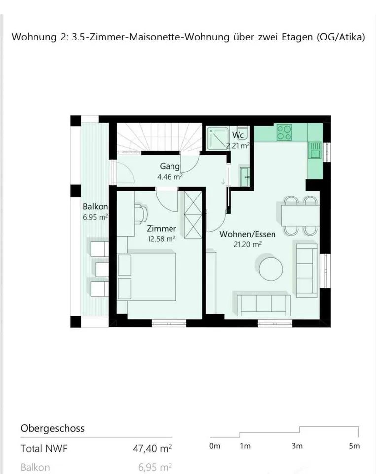 3½-Zimmer-Wohnung auf zwei Etagen
