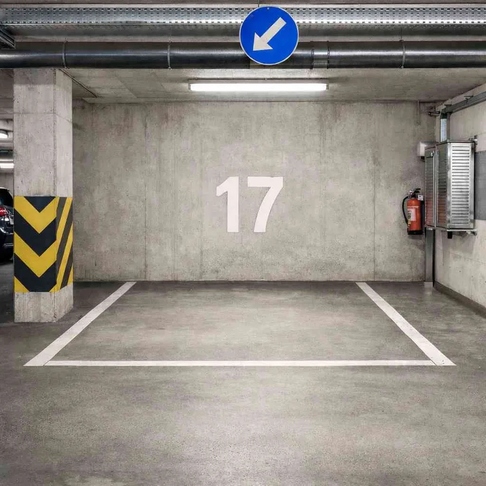 Breiter Tiefgaragenparkplatz zu vermieten