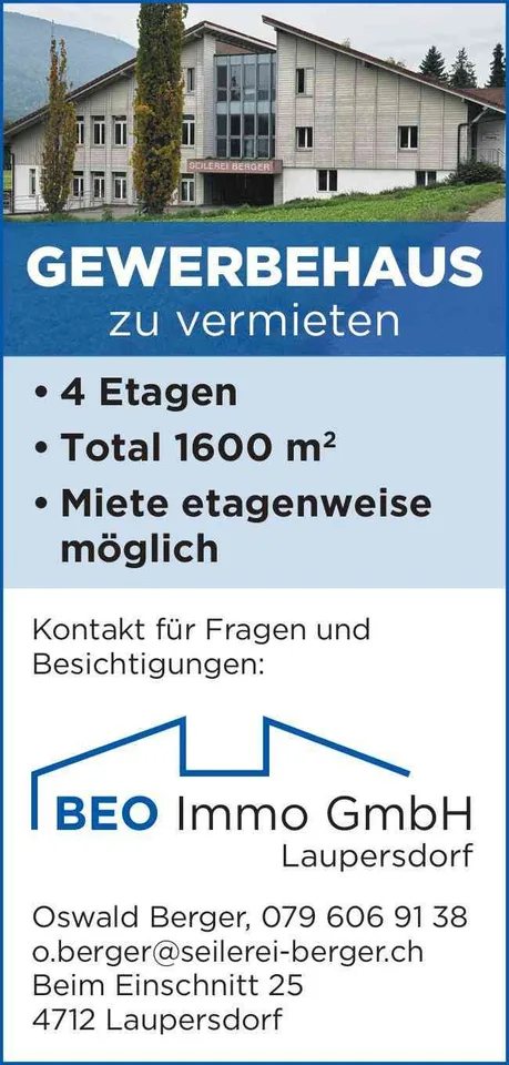 Gewerbehaus zu vermieten