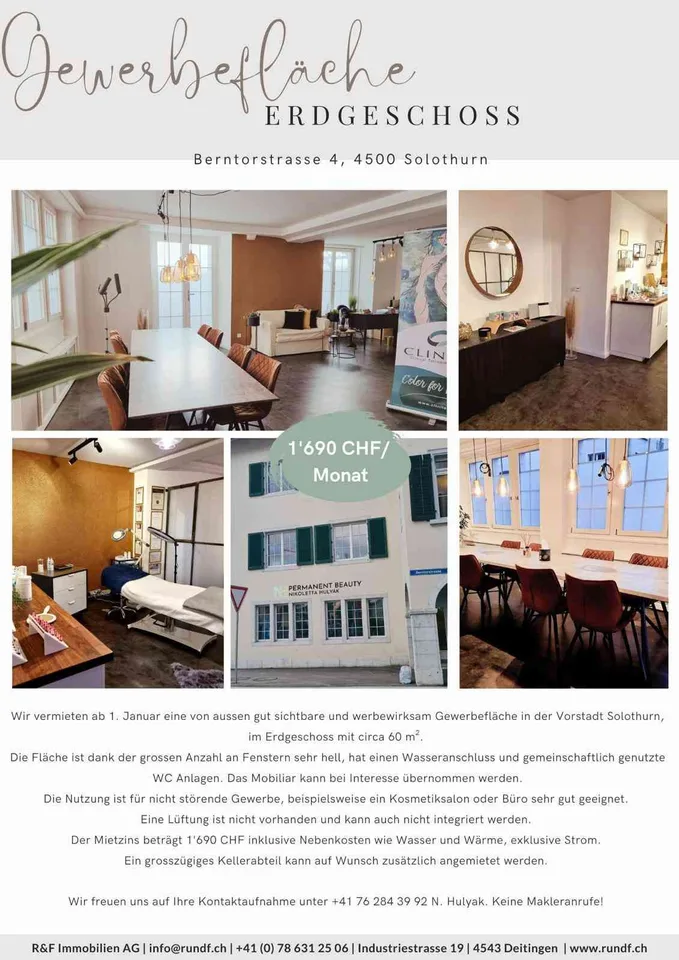 Helles und Vielseitiges Studio in Solothurn – Bereit für Ihre Vision!