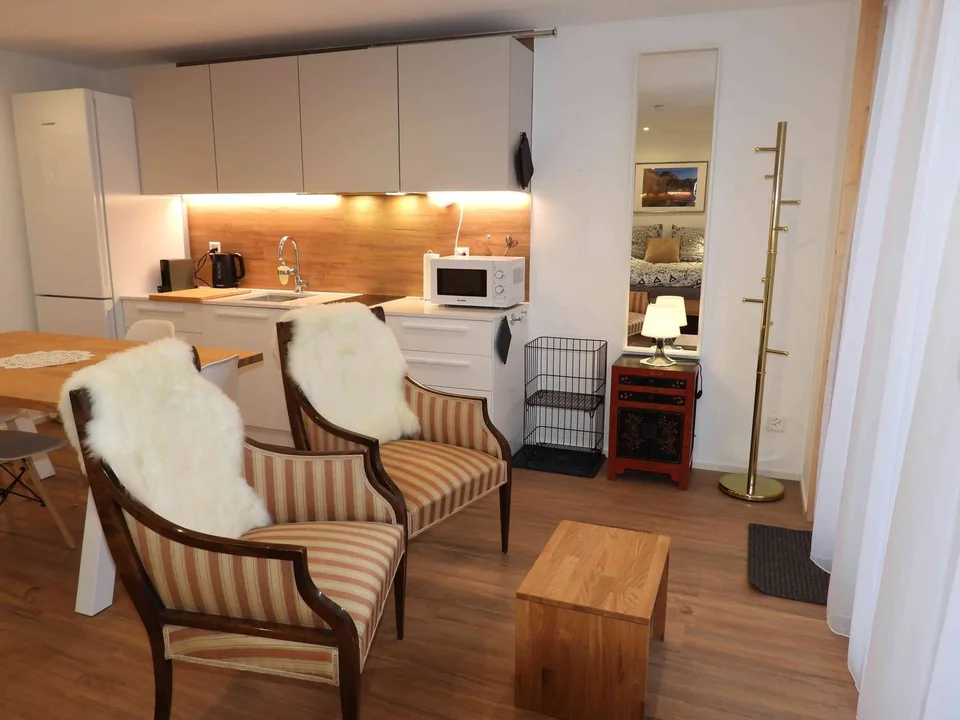 Möbliertes Studio in Carì (TI) – grosse Terrasse, Tiefgaragenplatz