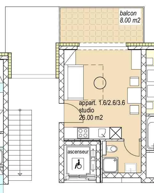 Studio meublé - Quartier Champsec, Sion