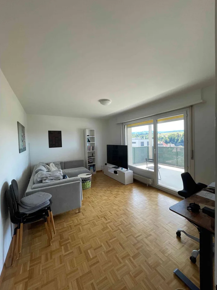 Helle 2.5 Zimmer Wohnung mit grossem Balkon und schöner Aussicht.