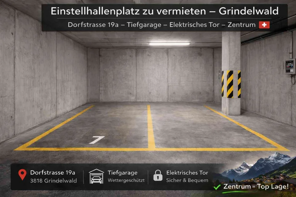 ??? Einstellhallenplatz zu vermieten – zentral in Grindelwald