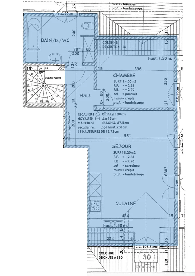 "Logement meublé à Pont-la-Ville avec place de parking"