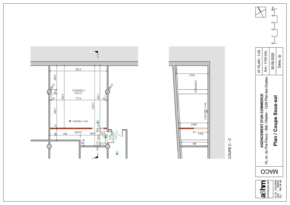 Arcade Commerciale 95m2 - Locale Stockage 92m2 - Place de Parking