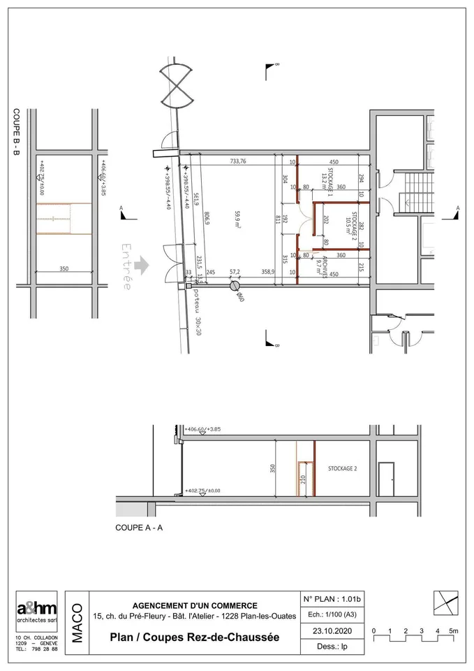 Arcade Commerciale 95m2 - Locale Stockage 92m2 - Place de Parking