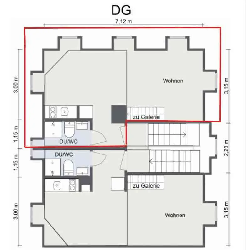 2.5 Zimmer Maisonette Wohnung an idyllischer Bachlage