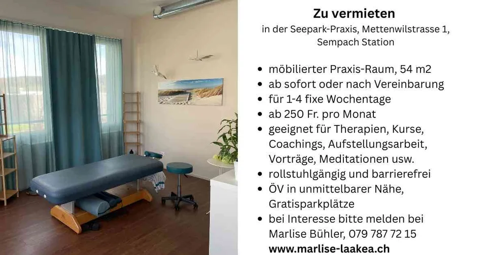 Grosser, heller und ruhiger Praxis- und Schulungsraum