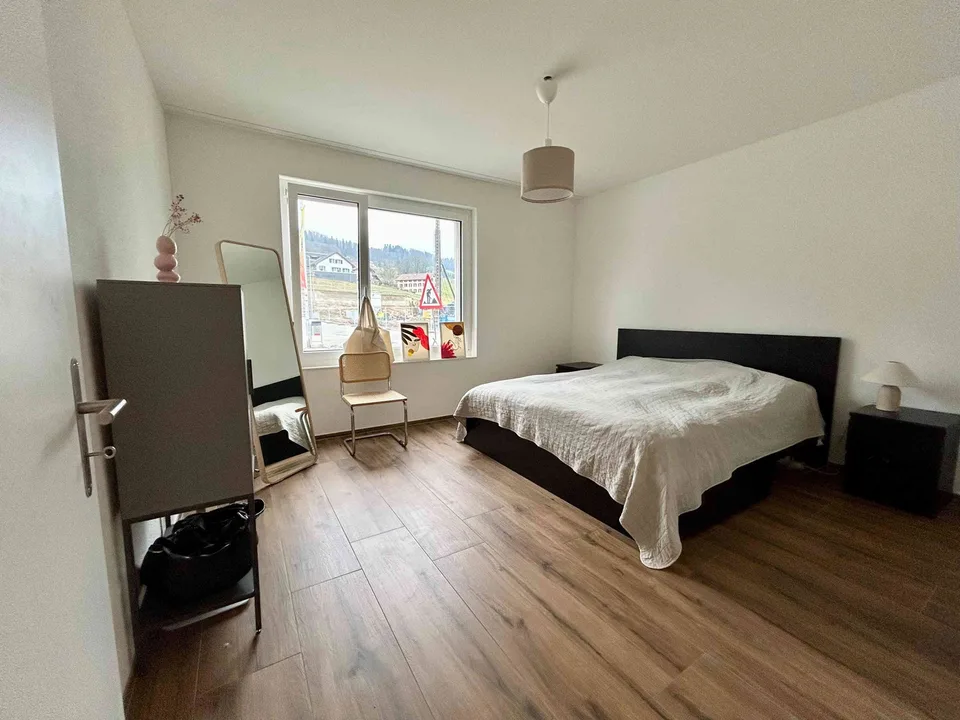 Moderne 3.5-Zimmer-Wohnung im Erdgeschoss in Rickenbach – Neubau mit Balkon und Lift
