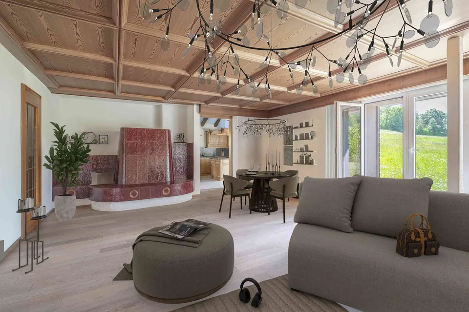 Exklusives Landhausidyll 3’874 m², mit grossem Naturteich & Alpenblick