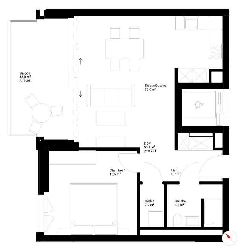 Appartement neuf 2.5 pièces avec balcon – Renens VD (certifié Minergie