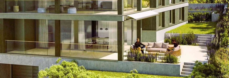 4.5 Zimmer Gartenwohnung mit Panoramaseesicht und 153 qm Privatgarten an erhöhter Lage – Foto 4 von 9