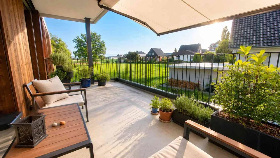Helle 2.5-Zimmer-Wohnung mit grossem Balkon und Blick ins Grüne