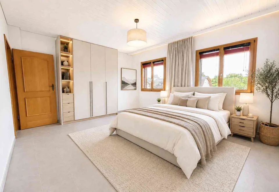 Grosszügige Wohnung (134m2) mit Kamin, Balkon und Blick ins Grüne