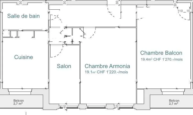 2 grandes chambres en colocation en centre ville