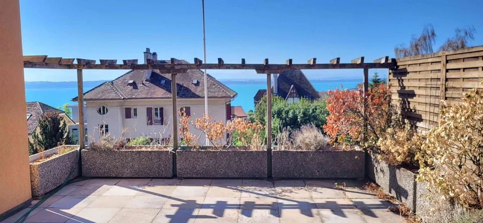 Très grand et lumineux appartement entièrement rénové, cachet, vue lac