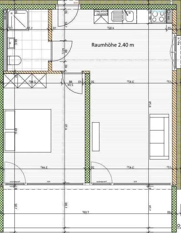 2-Z.-Apartment mit grossem Balkon, moderner Ausstattung und Aussicht