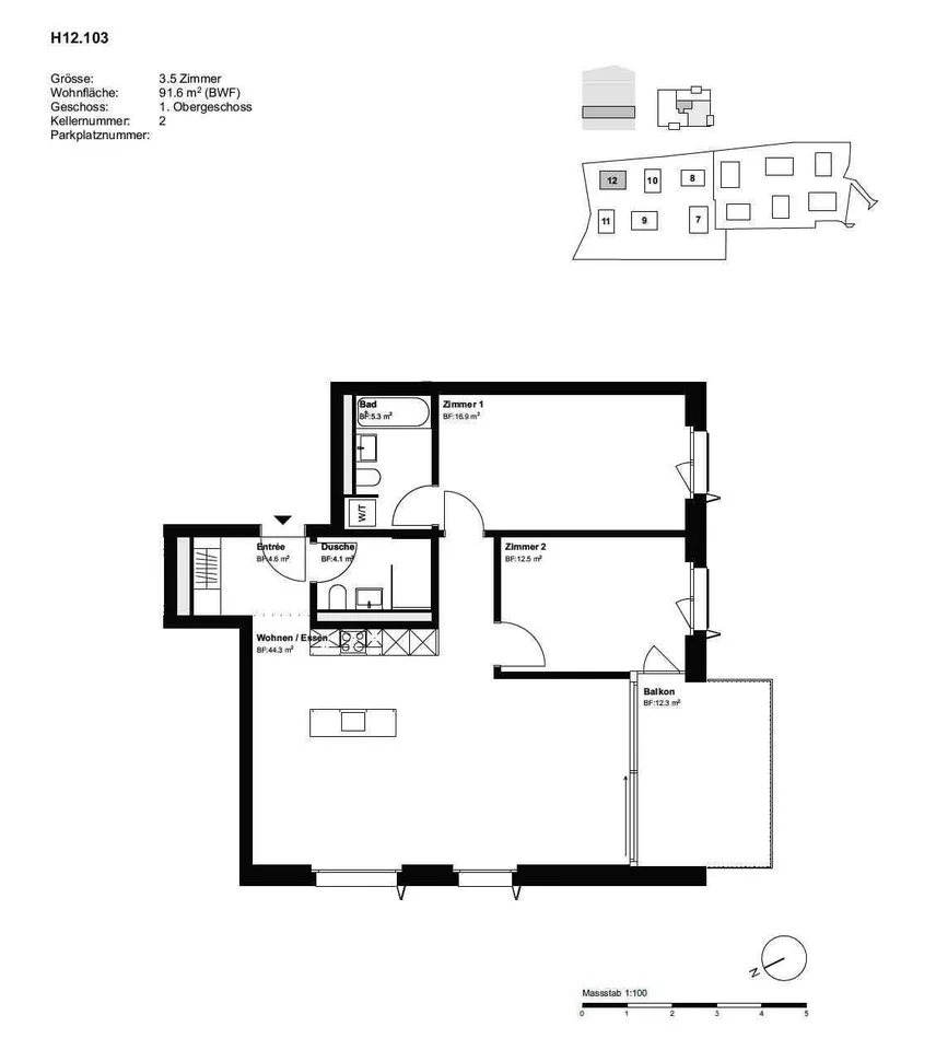 Wohntraum an Top-Lage: 3.5-Zi-Wohnung 91m2