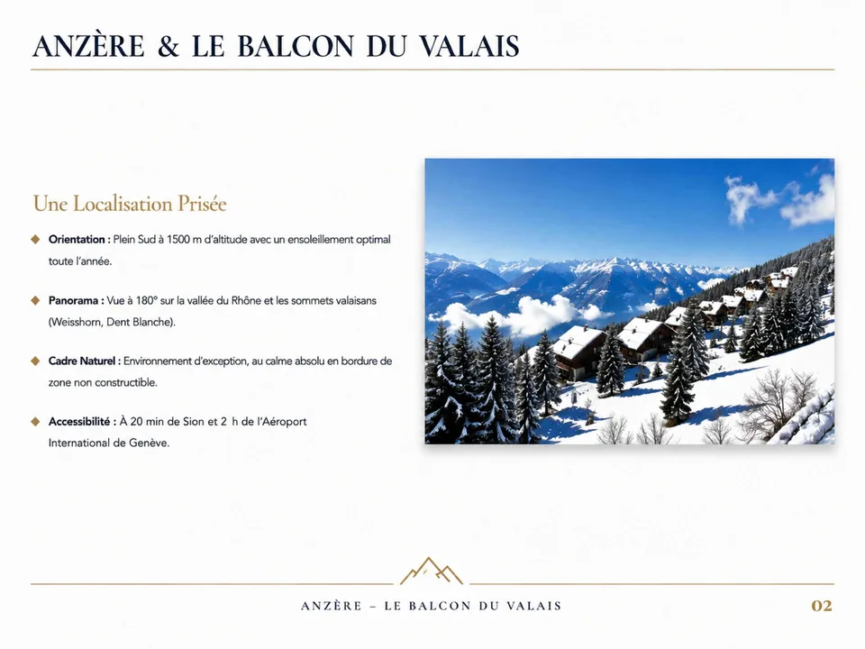 Anzère : Grand chalet ensoleillé, environnement paisible et familial.