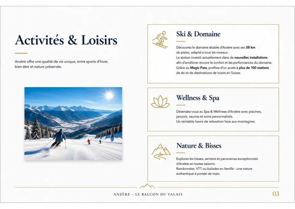 Anzère : Grand chalet ensoleillé, environnement paisible et familial.