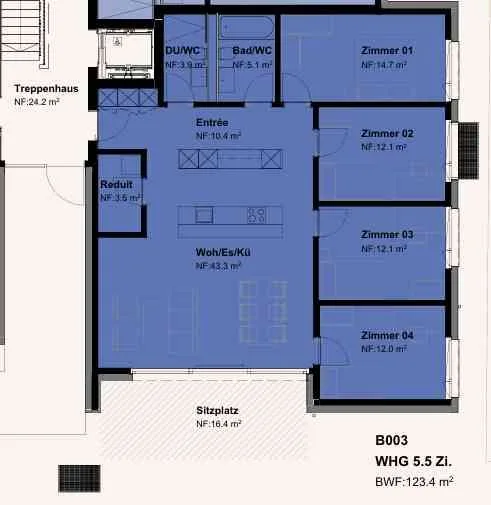 Exklusive 5.5-Zimmer-Neubauwohnung mit idyllischer Gartenatmosphäre