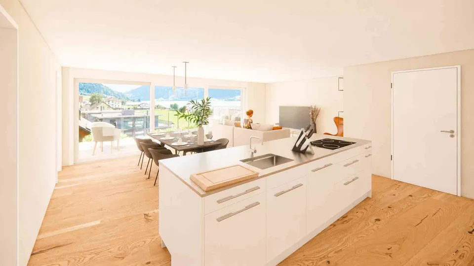 Exklusive 5.5-Zimmer-Neubauwohnung mit idyllischer Gartenatmosphäre