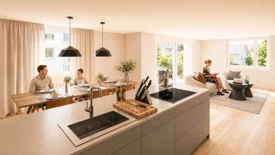 Exklusive 4.5-Zimmer-Neubauwohnung im 2. OG mit Blick ins Grüne