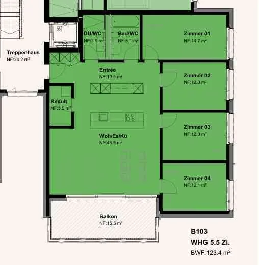 Exklusive 5.5-Zimmer-Neubauwohnung im 1. Obergeschoss