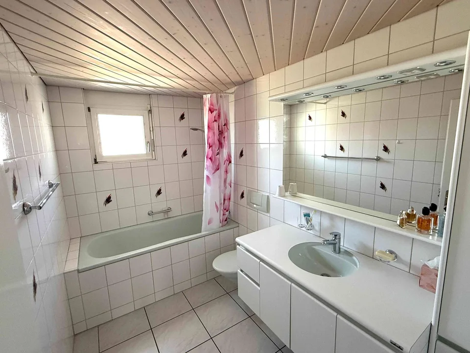 Helle 4.5 Zimmerwohnung mit diversen Einkaufsmöglichkeiten im Haus.
