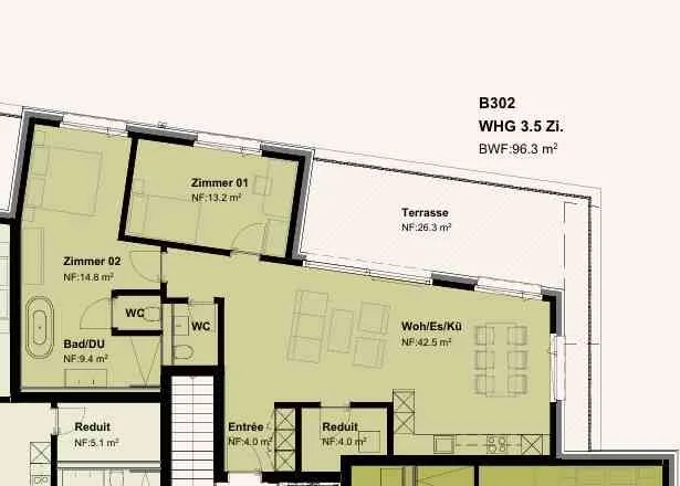 Exklusive 3.5 Zimmer-Attikawohnung mit grosser Sonnenterrasse