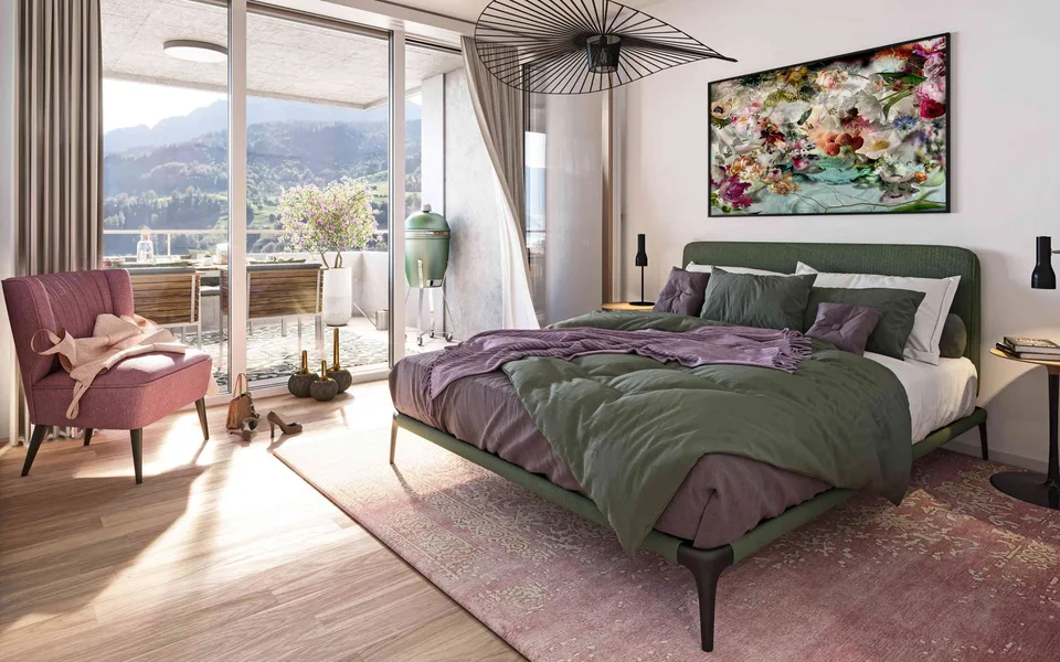 Exklusive 2.5-Zimmer-Wohnung mit traumhaftem See- und Bergblick